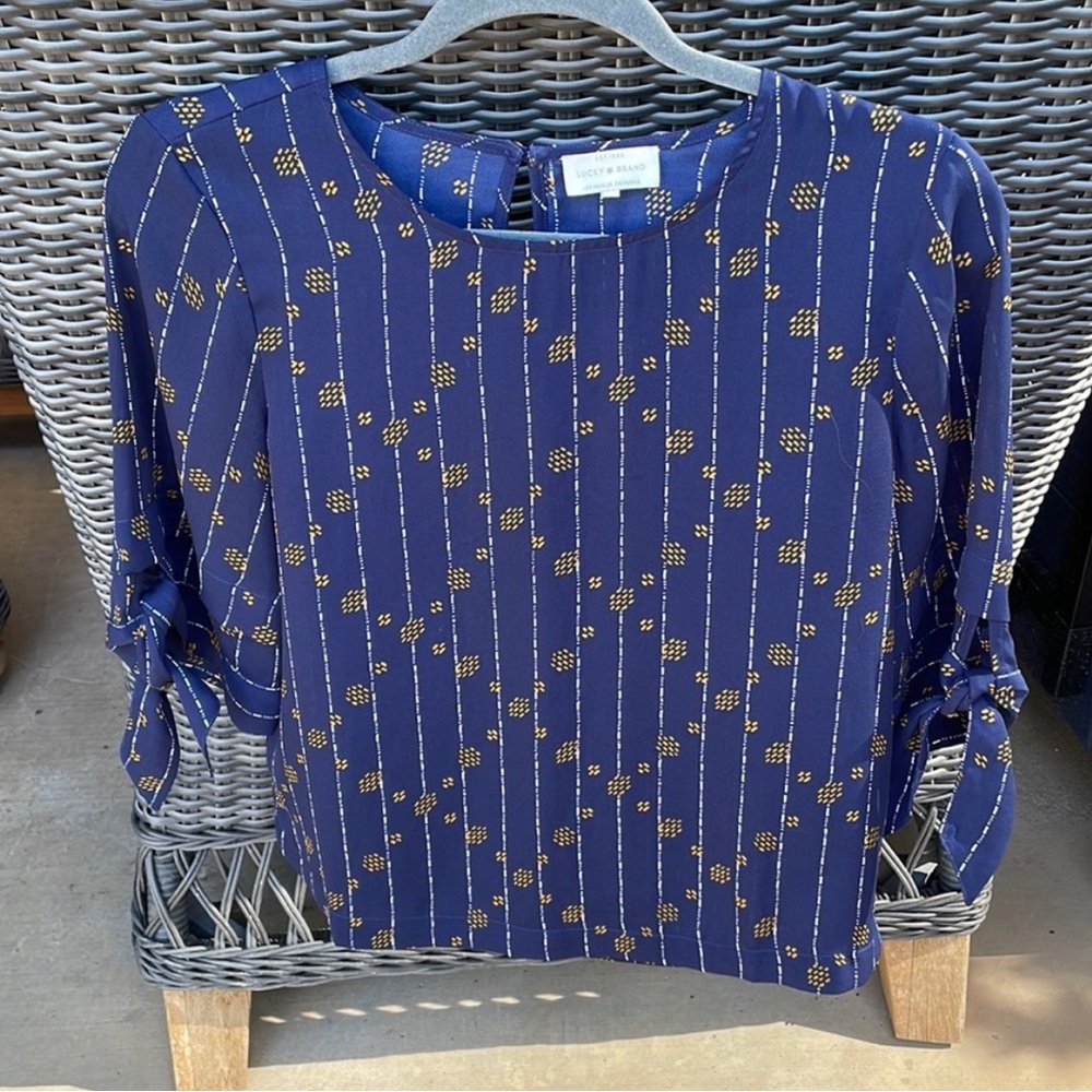 Lucky Brand Lattice Print Blouse